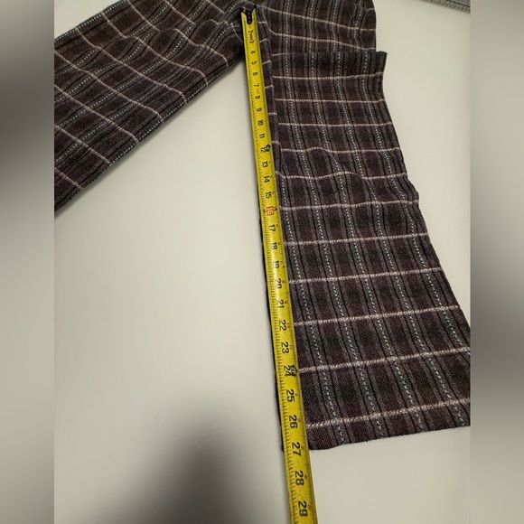 Free People Women’s Mauve Wool Blend Plaid Trousers Size 0 - Picture 12 of 13